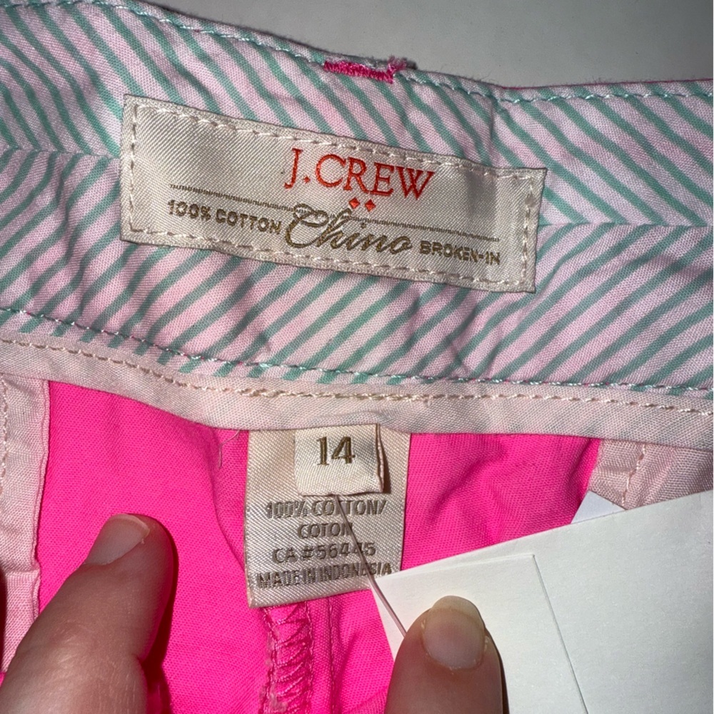 J. Crew 7" Chino Shorts Size 14 Wildflower Pink Deadstock Preppy Summer - Picture 9 of 12